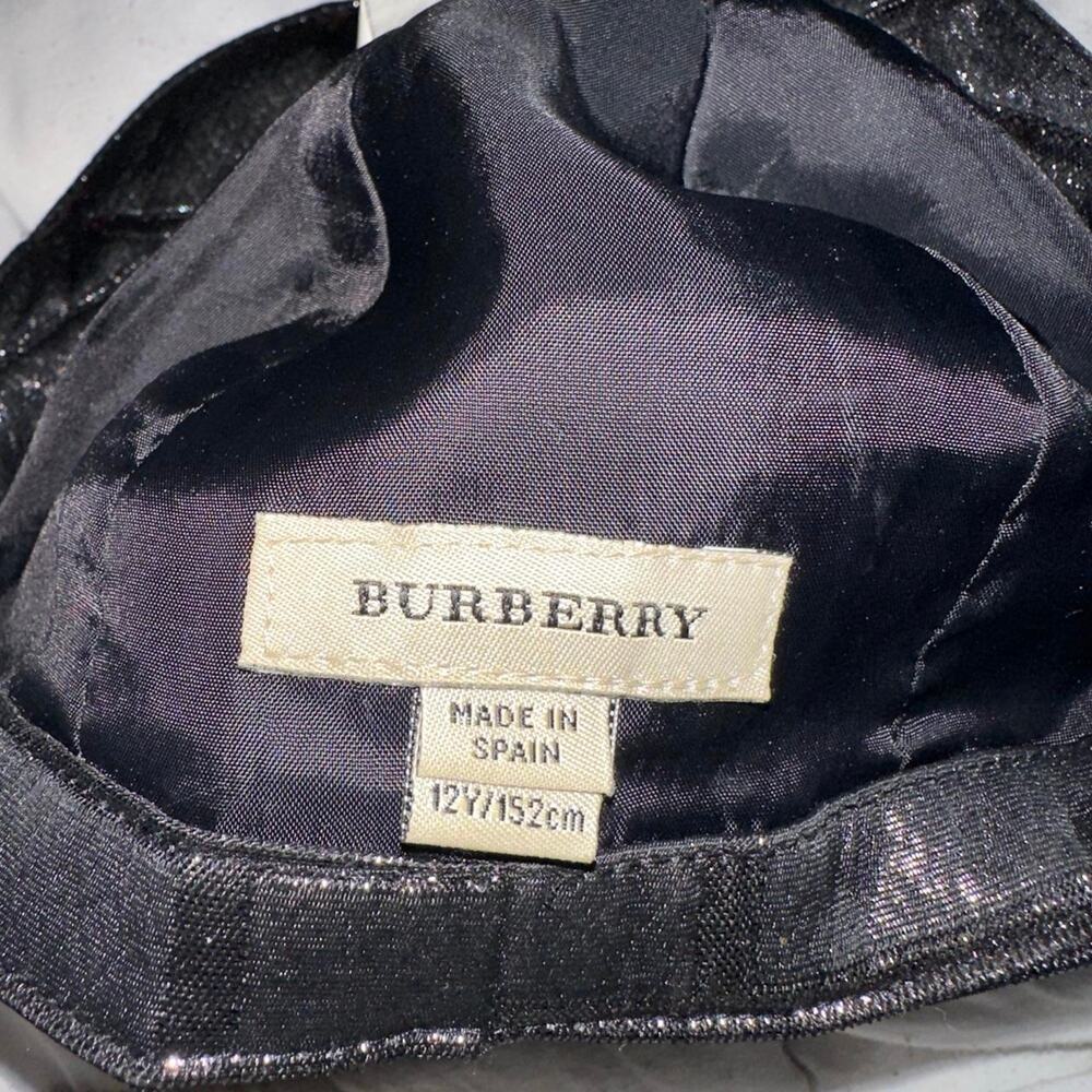 Vintage Burberry Black Metallic Check Newsboy Cap Y2K Designer Hat - Picture 4 of 6
